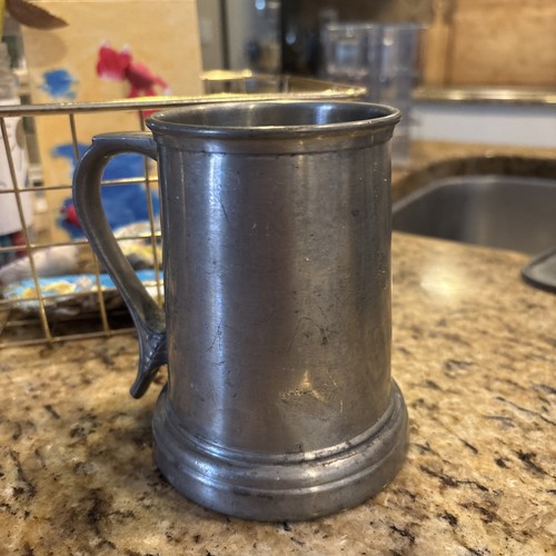 Vintage glass bottom pewter - glass,